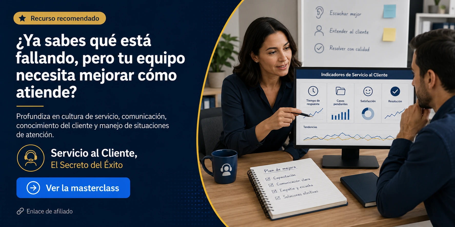 Masterclass de servicio al cliente para convertir los indicadores en mejoras consistentes de atención