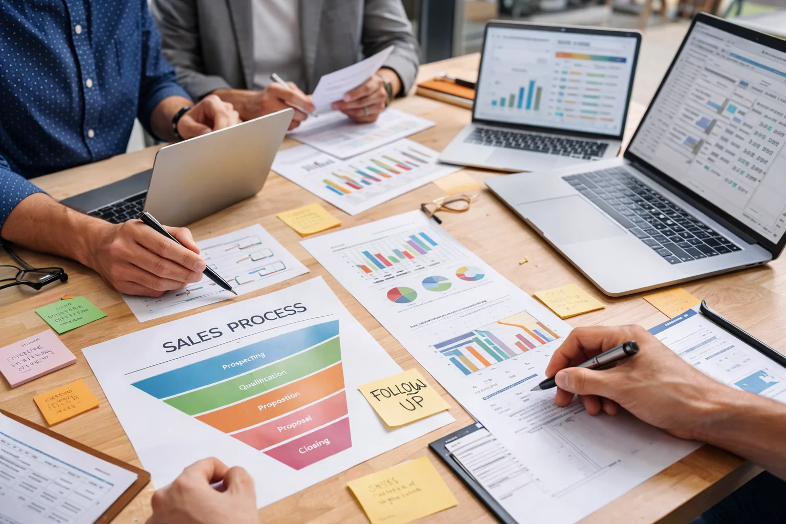 Equipo revisando embudo de ventas, pipeline comercial y seguimiento de oportunidades