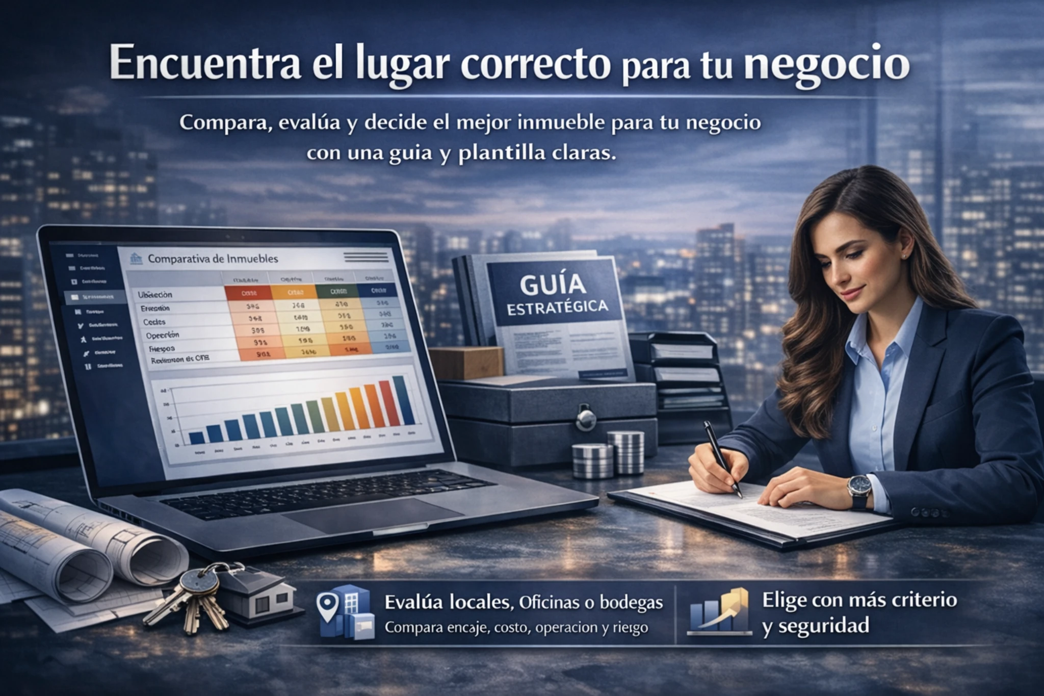 Sistema para evaluar y elegir el mejor local comercial u oficina para un negocio con análisis comparativo de inmuebles