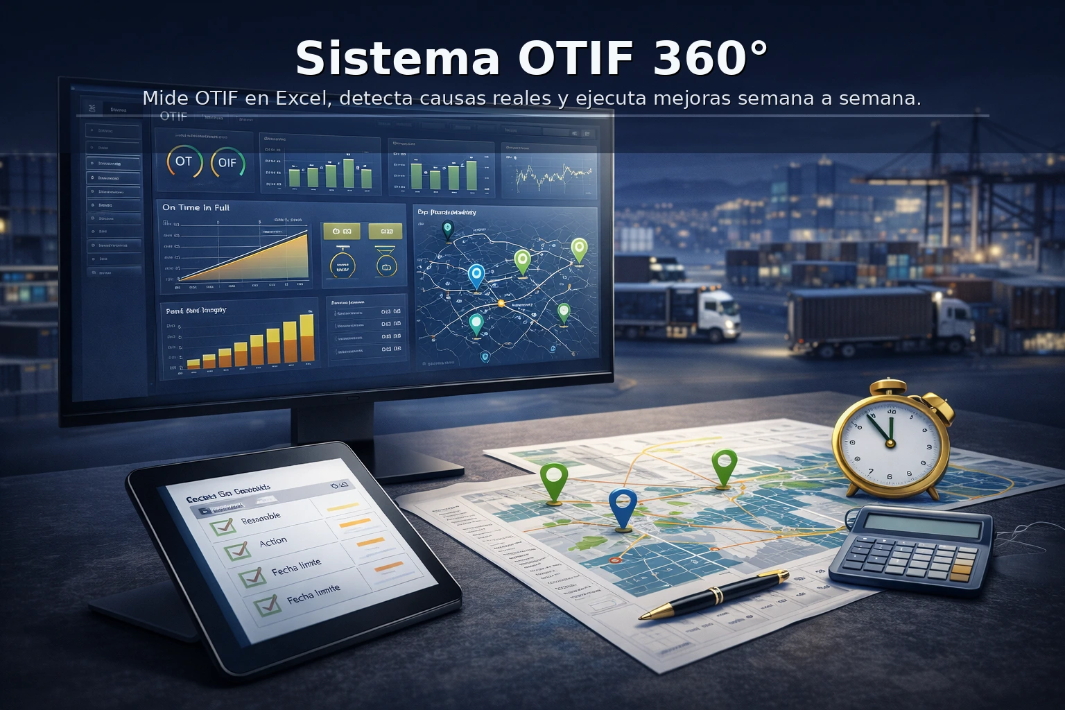 Mide OTIF en Excel, detecta causas reales y ejecuta mejoras semana a semana.