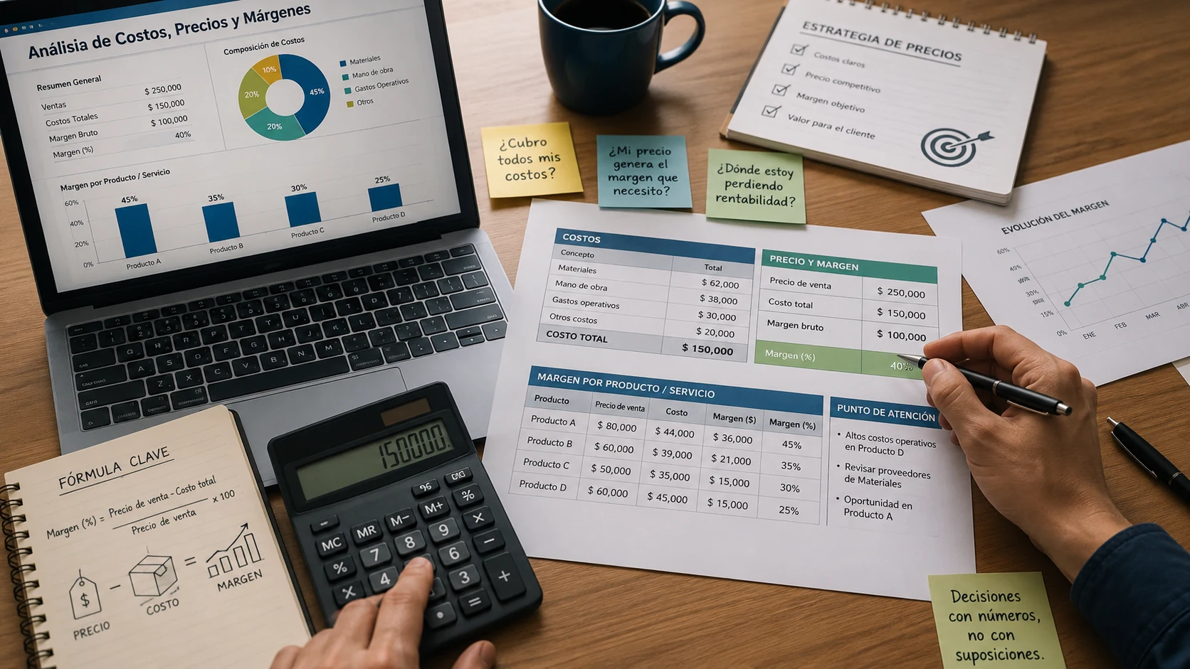 Análisis de costos, precios y márgenes para mejorar la rentabilidad de un negocio
