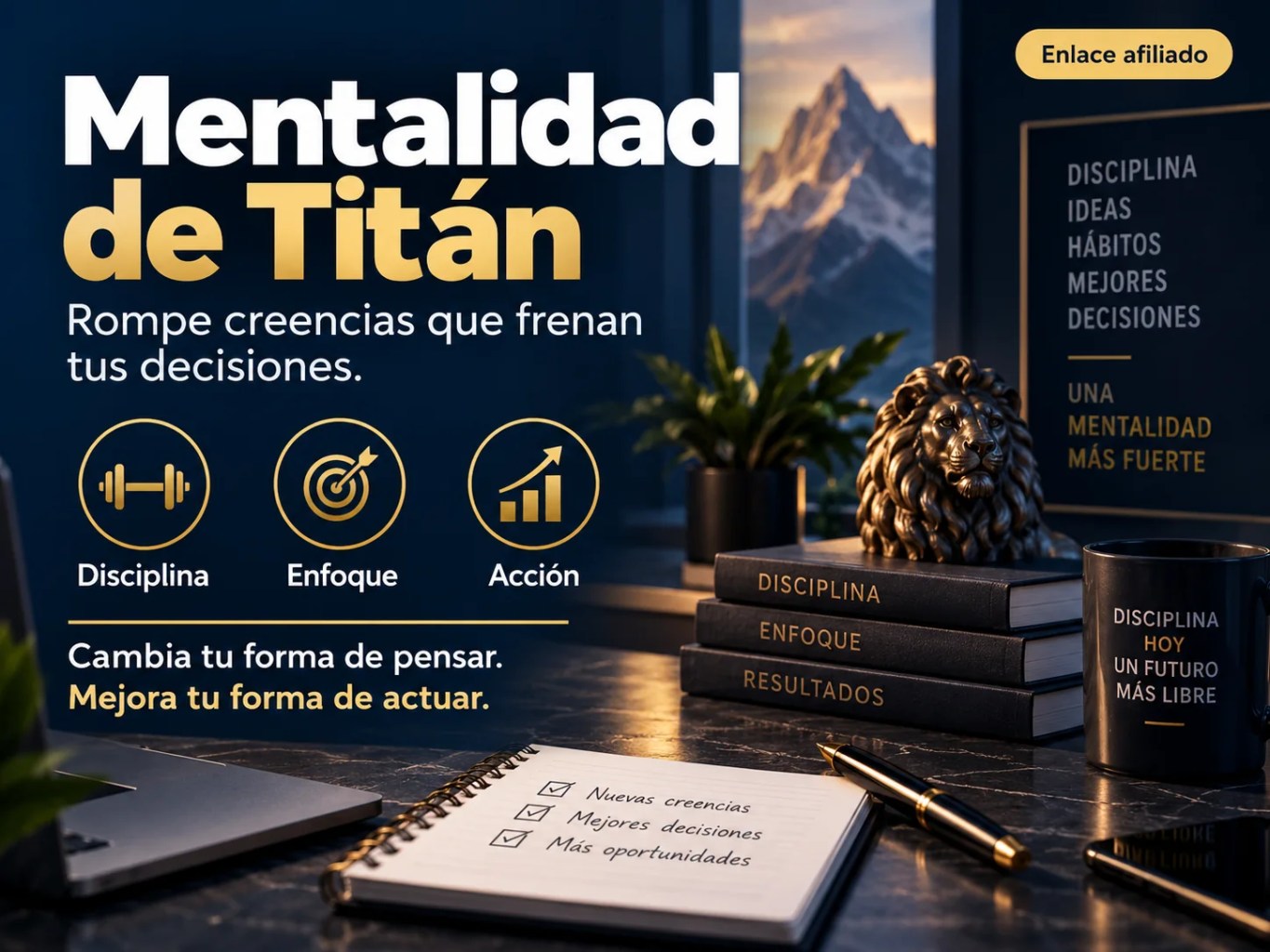 Mentalidad de Titán para desarrollar enfoque, disciplina y hábitos orientados al crecimiento personal y financiero
