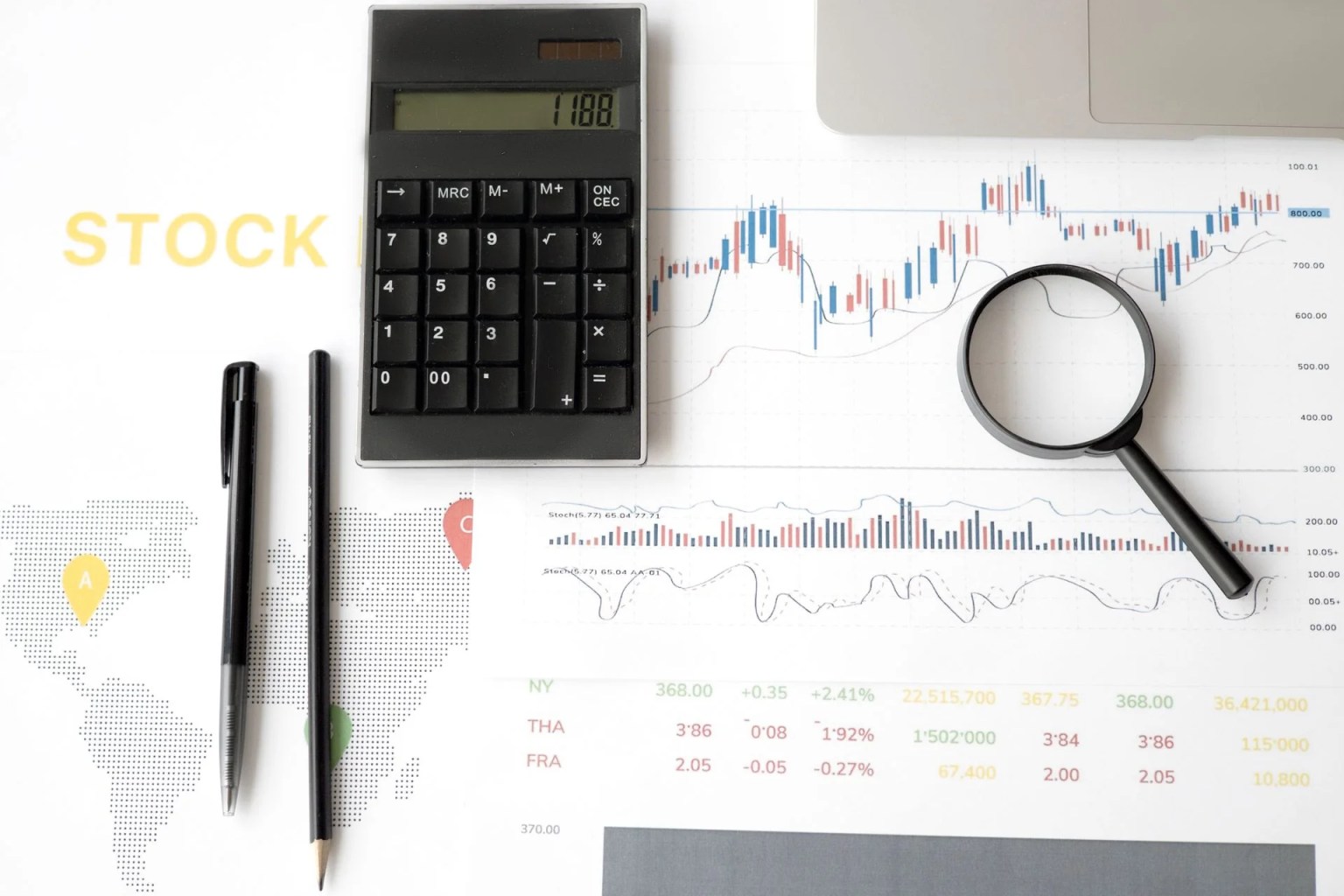 Análisis financiero con calculadora y gráficos para explicar la teoría del trade-off de la estructura de capital